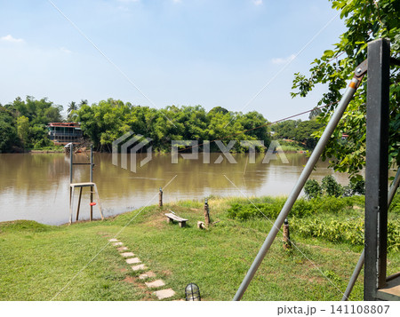 Riverside Zipline Adventure Platform in Tropical Nature Resort Riverside Zipline Adventure Platform in Tropical Nature Resort 141108807