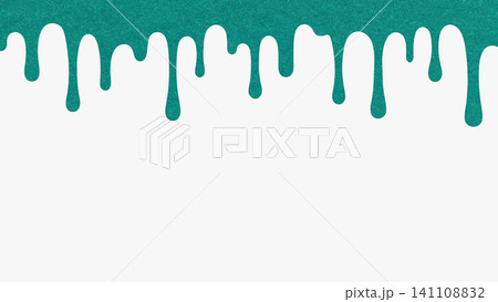 Teal paint drip from textured paper isolated on white background with copy space. Abstract cyan flowing liquid splash template Teal paint drip from textured paper isolated on white background with copy space. Abstract cyan flowing liquid splash template 141108832