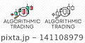 Algorithmic trading, candlestick, forex and finance, graphic design. Market, analytics and prediction, vector design and illustration 141108979