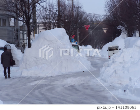 豪雪地帯の道路 豪雪地帯の道路 141109063