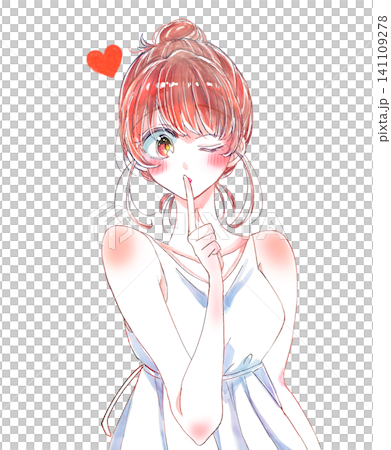 Woman with bun hairstyle, secret, heart, dress Woman with bun hairstyle, secret, heart, dress 141109278