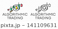 Algorithmic trading, candlestick, forex and finance, graphic design. Market, analytics and prediction, vector design and illustration 141109631