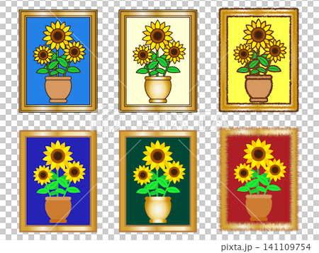 Picture frame and painting illustration set Picture frame and painting illustration set 141109754