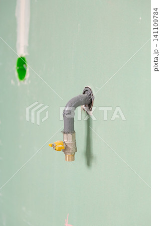 Natural gas valve installation inside unfinished interior wall Natural gas valve installation inside unfinished interior wall 141109784