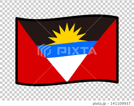 Antigua and Barbuda flag illustration material 3 Antigua and Barbuda flag illustration material 3 141109937