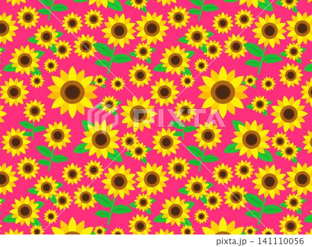 ヒマワリのパターン壁紙イラスト素材5 ヒマワリのパターン壁紙イラスト素材5 141110056