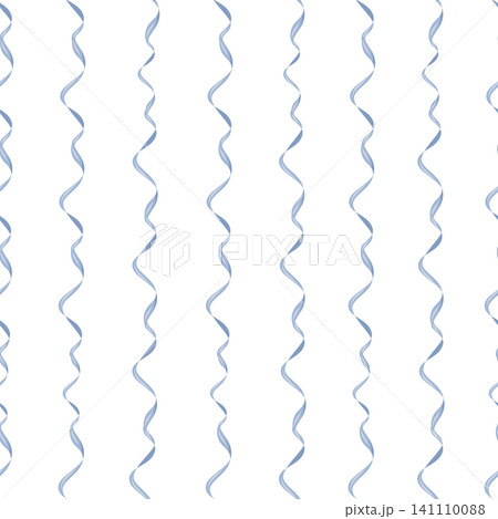 A seamless pattern of blue festive ribbons. Vector illustration in soft pastel tones. Minimalistic ribbon background for birthday wrapping paper, invitations, nursery textiles, holiday packaging, and A seamless pattern of blue festive ribbons. Vector illustration in soft pastel tones. Minimalistic ribbon background for birthday wrapping paper, invitations, nursery textiles, holiday packaging, and 141110088