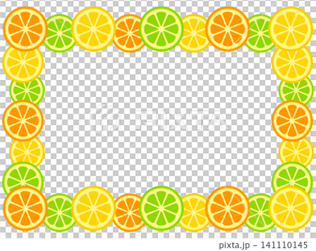 Sliced fruit frame illustration material 3 Sliced fruit frame illustration material 3 141110145