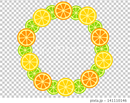 Sliced fruit frame illustration material 4 Sliced fruit frame illustration material 4 141110146