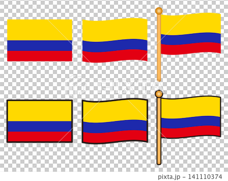Colombian flag illustration set Colombian flag illustration set 141110374