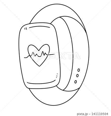 Simple line drawing shows a heart monitor Simple line drawing shows a heart monitor 141110504