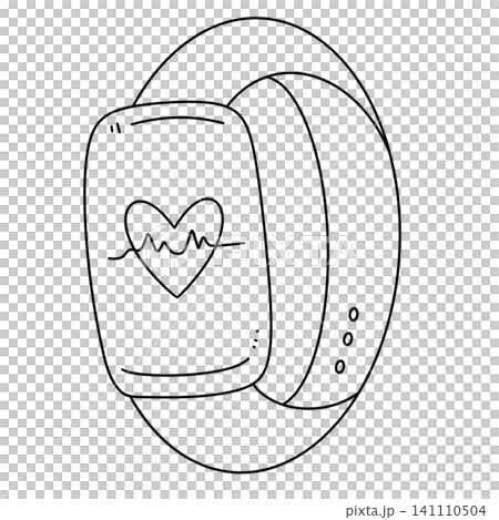 Simple line drawing shows a heart monitor Simple line drawing shows a heart monitor 141110504