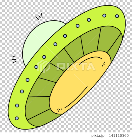 Cartoon UFO glows with friendly energy Cartoon UFO glows with friendly energy 141110560