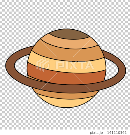 Planet with rings and warm-toned bands 141110561