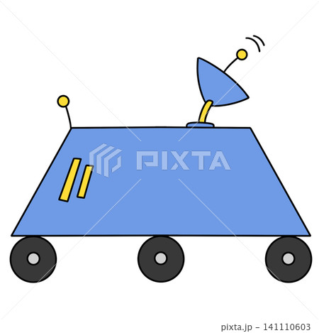 Blue rover with antenna and wheels Blue rover with antenna and wheels 141110603