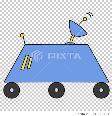 Blue rover with antenna and wheels Blue rover with antenna and wheels 141110603