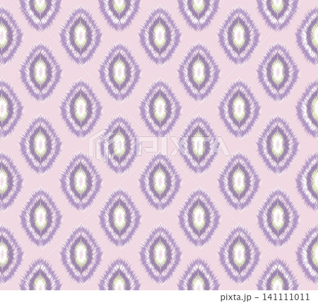 Stylish flourish swirl line ikak ornament seamless pattern. Abstract organic shape vintage fabric fashion seamless texture for wallpapers, textile. 141111011