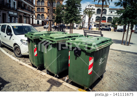 Public waste management and sanitation bins in the streets of Carmona Public waste management and sanitation bins in the streets of Carmona 141111675