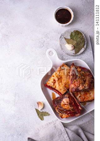 Raw unkooked lamb ribs for barbecue 141111812