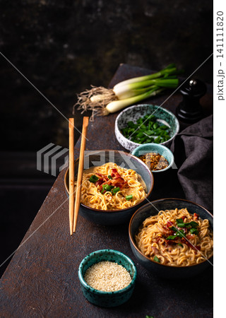 Korean trendy spicy carbonara ramen Korean trendy spicy carbonara ramen 141111820