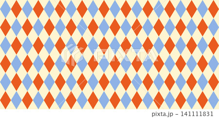 Retro harlequin seamless vector pattern, Red and blue diamond shapes circus background, Vintage argyle repeat for fabric design, invitations Retro harlequin seamless vector pattern, Red and blue diamond shapes circus background, Vintage argyle repeat for fabric design, invitations 141111831