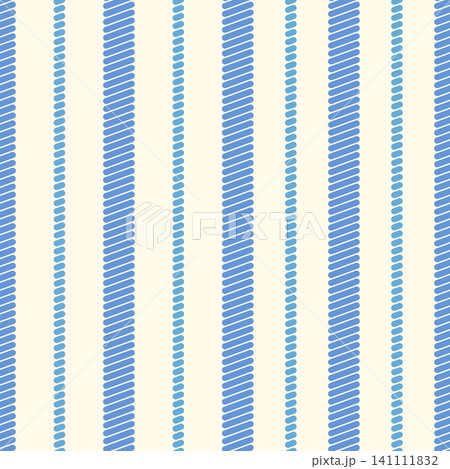Vertical rope stripe seamless vector pattern, Blue braided twine cord nautical repeat, Vintage summer design for backgrounds and textile Vertical rope stripe seamless vector pattern, Blue braided twine cord nautical repeat, Vintage summer design for backgrounds and textile 141111832