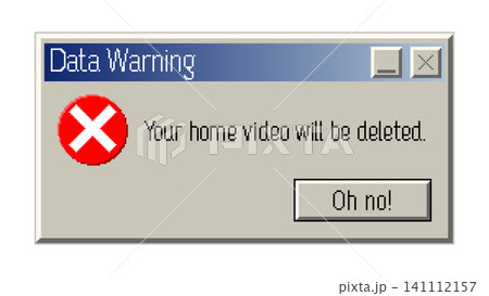 Retro pixel data warning error window with funny message 141112157
