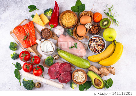 Clean eating balanced protein healthy food. Clean eating balanced protein healthy food. 141112203