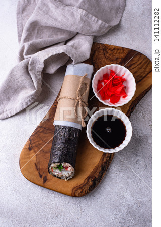 Trendy viral sushi burrito or shawarma Trendy viral sushi burrito or shawarma 141112282