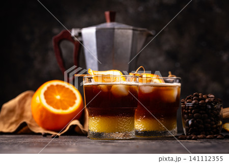 Coffee with orange juice or bumble 141112355