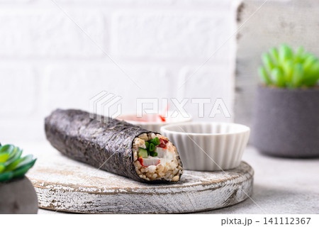 Trendy viral sushi burrito or shawarma Trendy viral sushi burrito or shawarma 141112367