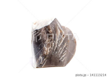 Macro mineral stone Flint in the rock on a white background 141113214