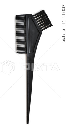 Black hair dye brush comb isolated on white Black hair dye brush comb isolated on white 141113837