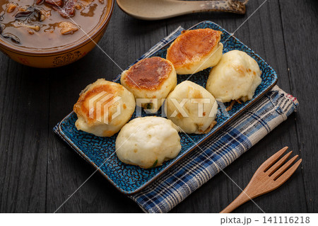 thin Skin Pan-Fried Chinese Buns (Sheng Jian Bao), Crispy Street Food Snack thin Skin Pan-Fried Chinese Buns (Sheng Jian Bao), Crispy Street Food Snack 141116218
