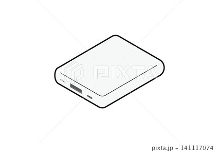 モバイルバッテリーのアイソメトリックイラスト（主線あり） 141117074