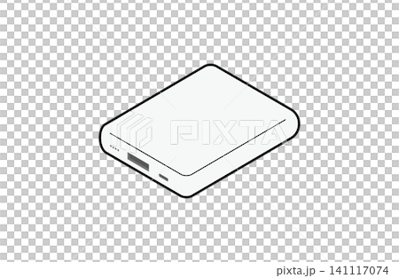 モバイルバッテリーのアイソメトリックイラスト（主線あり） 141117074
