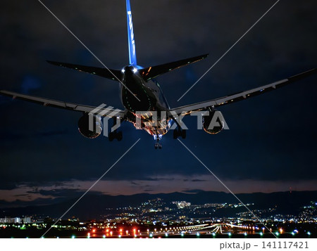ANA ボーイング737 伊丹空港夜間着陸 141117421