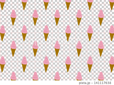 Pink soft serve ice cream and a grid pattern background 141117638