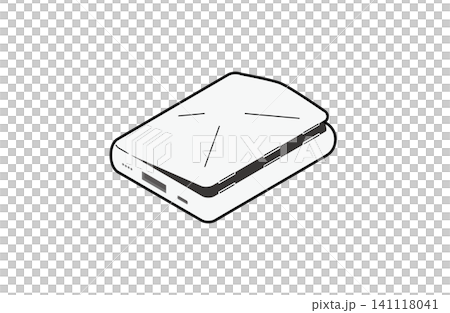 膨らんだモバイルバッテリーのアイソメトリックイラスト(主線あり) 膨らんだモバイルバッテリーのアイソメトリックイラスト(主線あり) 141118041