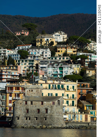 Cityscape of Rapallo with castle, Italy Cityscape of Rapallo with castle, Italy 141118048