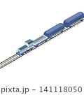 タンクコンテナを運ぶ貨物列車のアイソメトリックイラスト。物流・鉄道輸送・貨物輸送素材 141118050