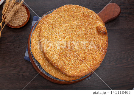 chinese Highland Barley and Sesame Flatbread Traditional Grain Snack 141118463