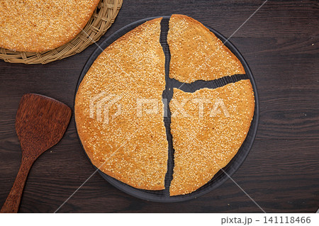chinese Highland Barley and Sesame Flatbread Traditional Grain Snack 141118466