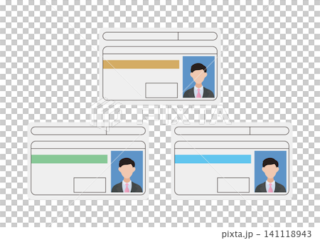Male driver's license vector illustration set Male driver's license vector illustration set 141118943