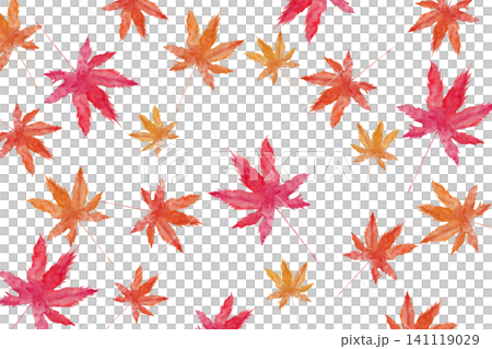 Hand-painted watercolor background illustration of autumn-colored maple leaves Hand-painted watercolor background illustration of autumn-colored maple leaves 141119029