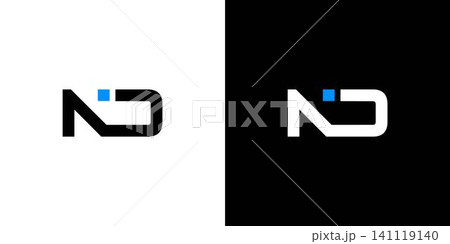 Modern and strong letter ND initials logo design 141119140