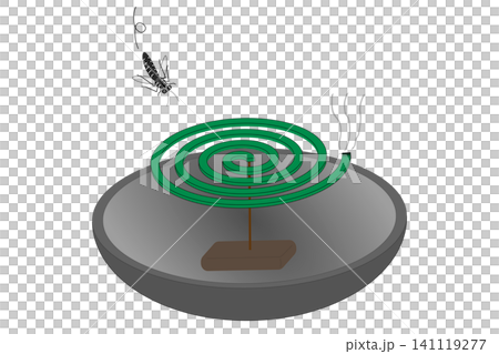 Illustration of a mosquito and mosquito coil 141119277