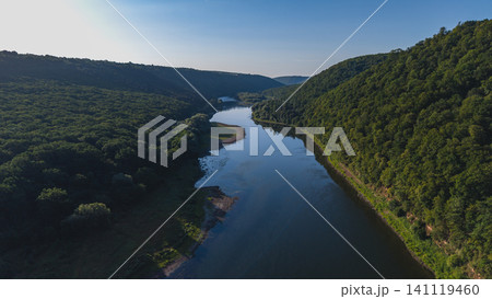 Dniester river meander in green canyon landscape of Ukraine Dniester river meander in green canyon landscape of Ukraine 141119460