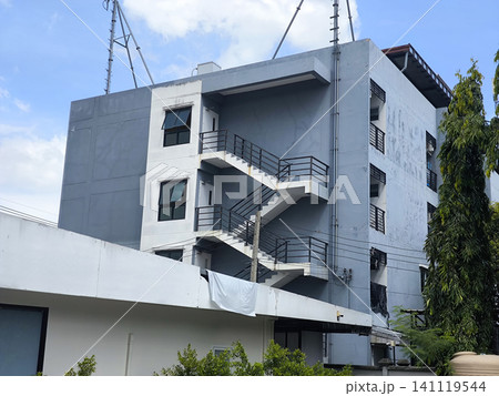 Fire escape exterior Staircase on Modern Building Fire escape exterior Staircase on Modern Building 141119544