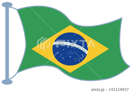 Brazil Flag Icons and Pennants Set for Independence Day and Sports Events 141119937